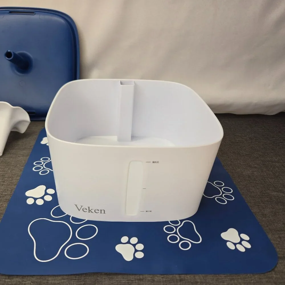 Veken Pet Drinking Water Fountain (95oz w/Blue Night Light Switch) Automatic